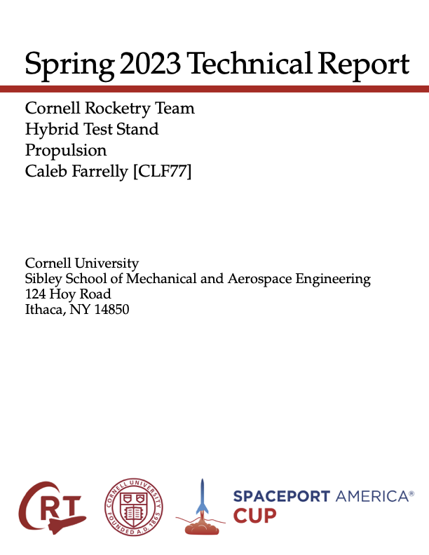 2023 Hybrid Test Stand Technical Report