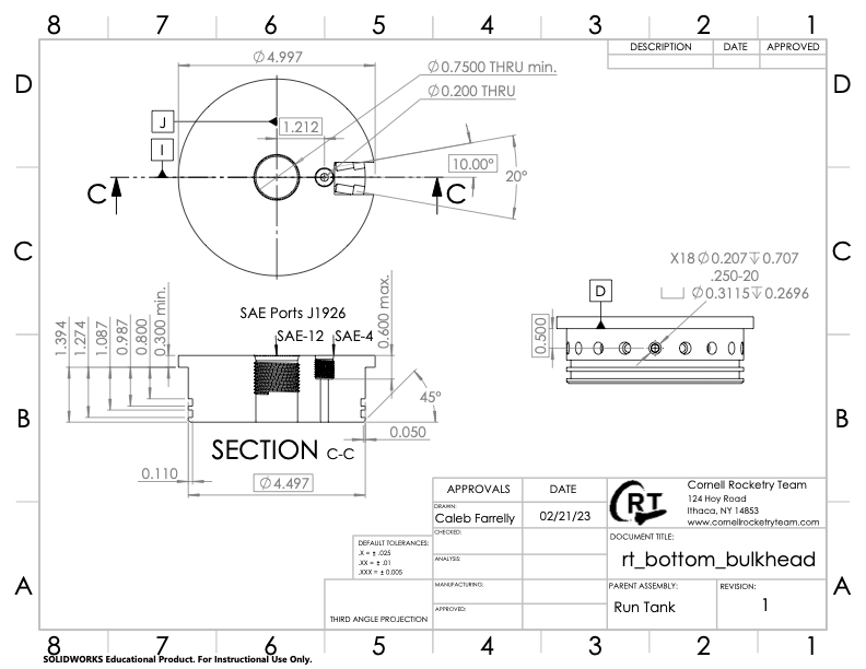 Bottom Bulkhead Drawing